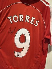 adidas Liverpool Carlsberg Signed Football Shirt Fernando Torres #9 Red