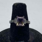 Sterling Silver 925 Jewelry Lot Large Hoop Earrings Ring Emerald Cut Beads 3pc — photo 5