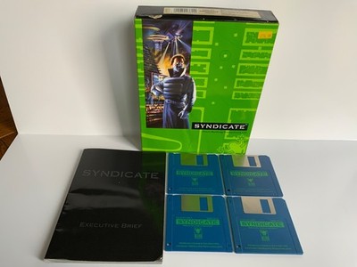 Amiga Syndicate Bullfrog Big Box Spiel Diskette Handbuch Amiga Chaos ungetestet