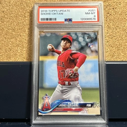 2018 TOPPS UPDATE #US1 SHOHEI OHTANI ROOKIE RC PSA 8