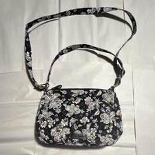Vera Bradley Small Floral Crossbody Bag Black...