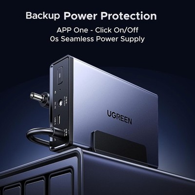 UGREEN 120W DC UPS バッテリーバックアップ 本体 UGREEN NAS UPS 120W DC Battery Backup Surge Protector 12000mAh