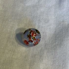 Vintage 1 Glass Paperweight Button Metal Shank  BCD-56