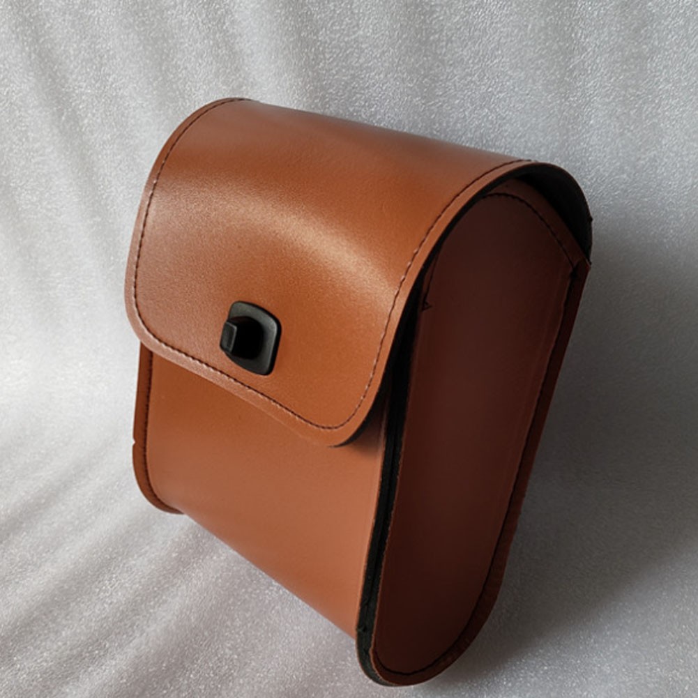 1x Motorcycle Saddle Luggage Pu Leather Side Tool Bag Storage Universal Brown