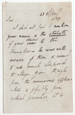 Henry Vassall-Fox, 3rd Baron Holland Signed Letter 1834 / Autographed
