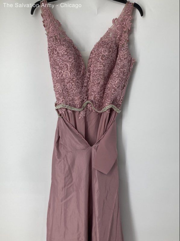 Loye Loy Womens Pink V-Neck Sleeveless Long Maxi Dress Size Small