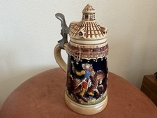 Vintage Bierkrug „Original King“ Modell 1000 – Zinndeckel – Steinzeug – 0,4 l