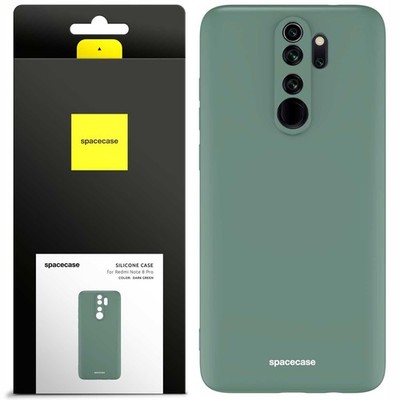 Spacecase Silikonhülle für Redmi Note 8 Pro, dunkelgrün