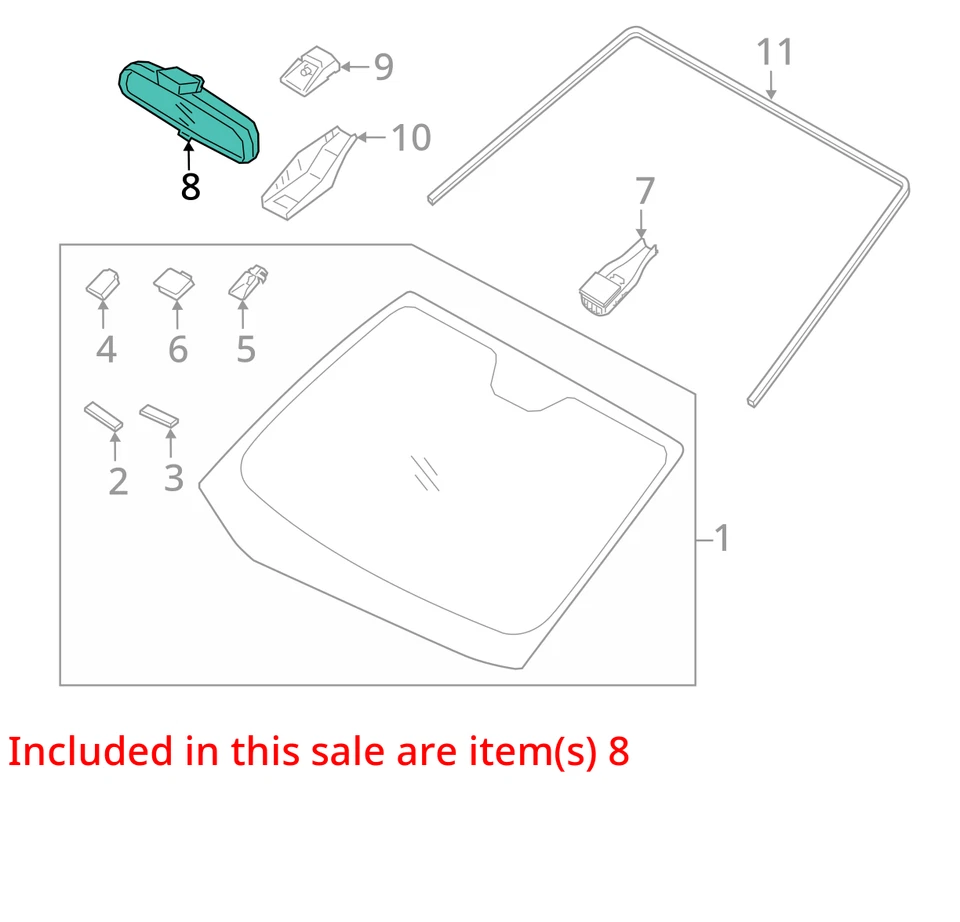 2011-2015 Kia Sorento Interior Rear View Mirror Oem E50GQ - Image 3 of 4