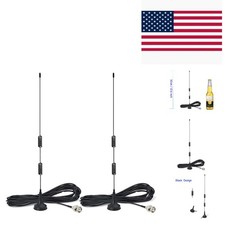 Durable 2-Pack Police Scanner Antennas - 20-1300MHz BNC with Magnetic Base