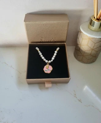 Collier "Flora" En Perles Naturelles D'eau Douce Et Acier Inoxydable. - Photo 1/4
