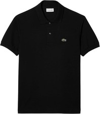 Lacoste - Polo da uomo in piqué di cotone originale, nera, M