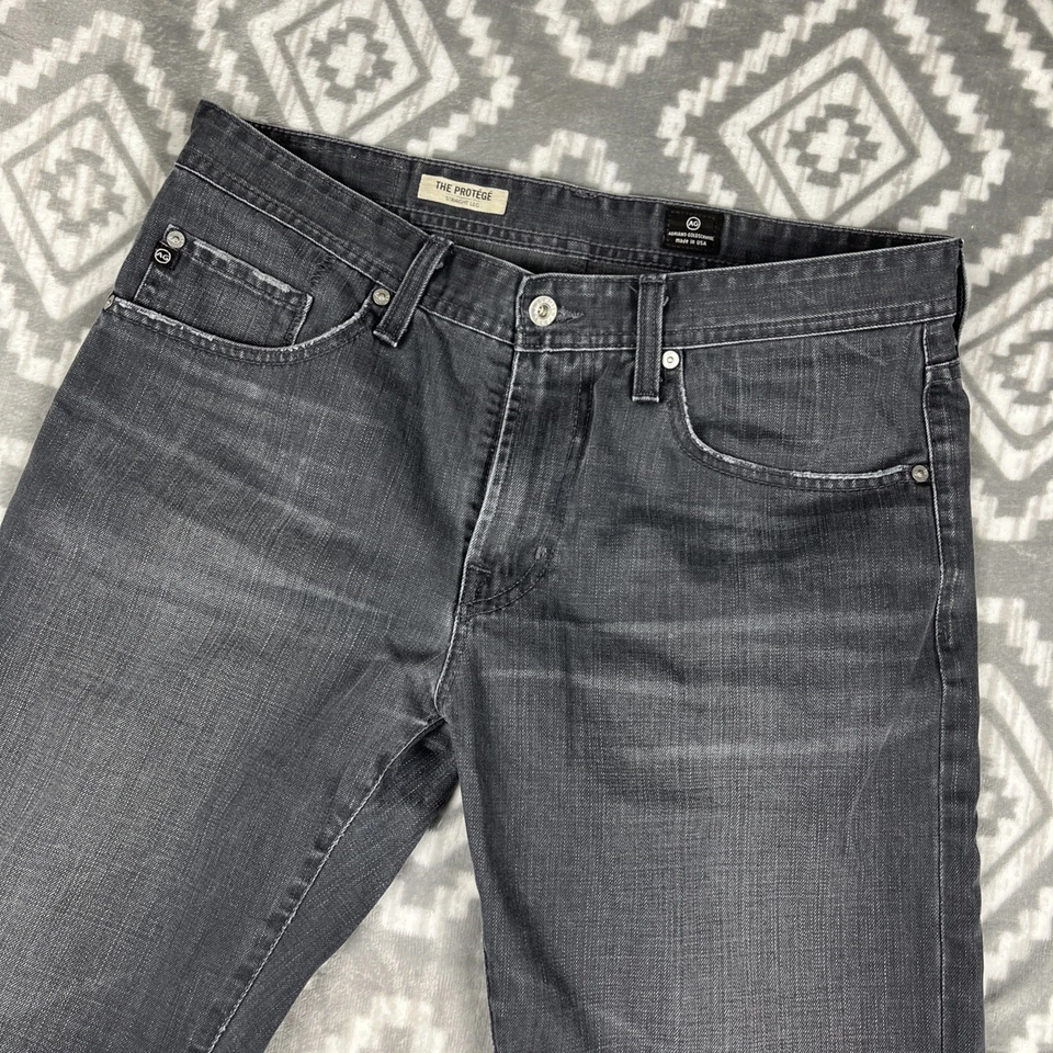 AG Adriano Goldschmied The Protege Jeans Men's 34x34(31") Gray StraightMade USA - Image 2 of 4