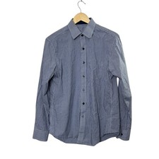 Tasso Elba Blue White Check Long Sleeve Button Up Shirt Men's Small 14-14.5