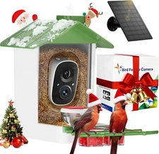 Bird Feeder with Camera 2K HD AI Smart Identify Birdspecies Solar Panel Outdoors