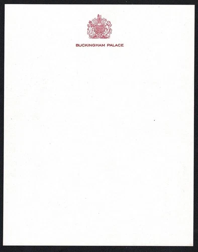 ROYALTY LETTERHEAD QUEEN ELIZABETH II BUCKINGHAM PALACE LETTERHEAD