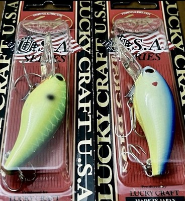 2 Lucky Craft Moonsault CB-250 Crankbait Fish Lures PEACOCK/TO CHART BLUE - NEW