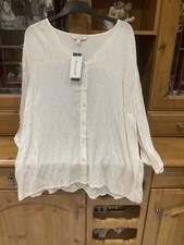 Bonmarche Women's Cream And Silver Blouse Uk Size 20 New With Tags