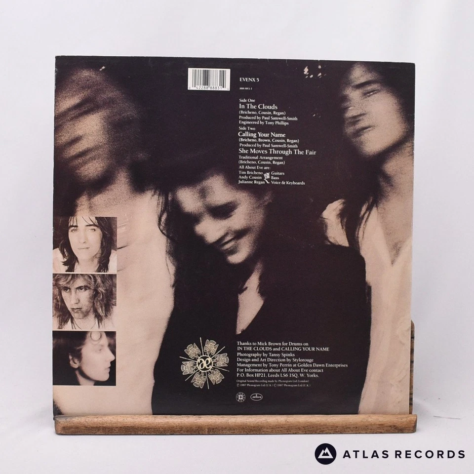 All About Eve In The Clouds 12" Single Vinyl Record 1987 EVENX 5 Mercury - EX/EX - Image 3 of 4