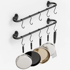 2Pack Hanging Pot Pan Rack Heavy Duty 5/8'' Diameter Adjustable Kitchen Organ...