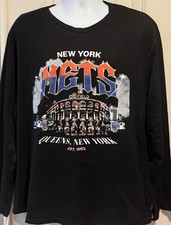 Coyote New York Mets Citi Field Black Polyester Long Sleeve T-Shirt - XL