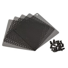 5Pcs, 120mm Computer Fan Filter Grills Mesh Dustproof Case Cover Screws Black