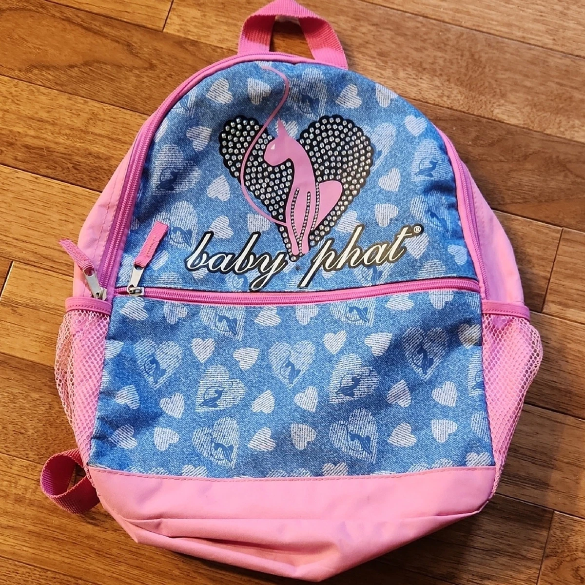 Vintage Baby Phat Distressed Spell Out Cat Heart Backpack Book Bag Carry On Pink Vintage Y2K Baby Phat Purse PINK Shoulder Bag | eBay main image 2