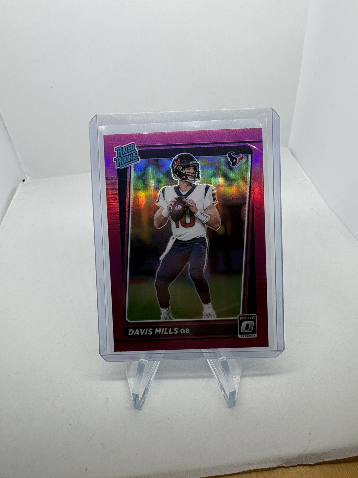 2021 Panini Donruss Optic - Rated Rookie Davis Mills #222 Pink Prizm (RC)