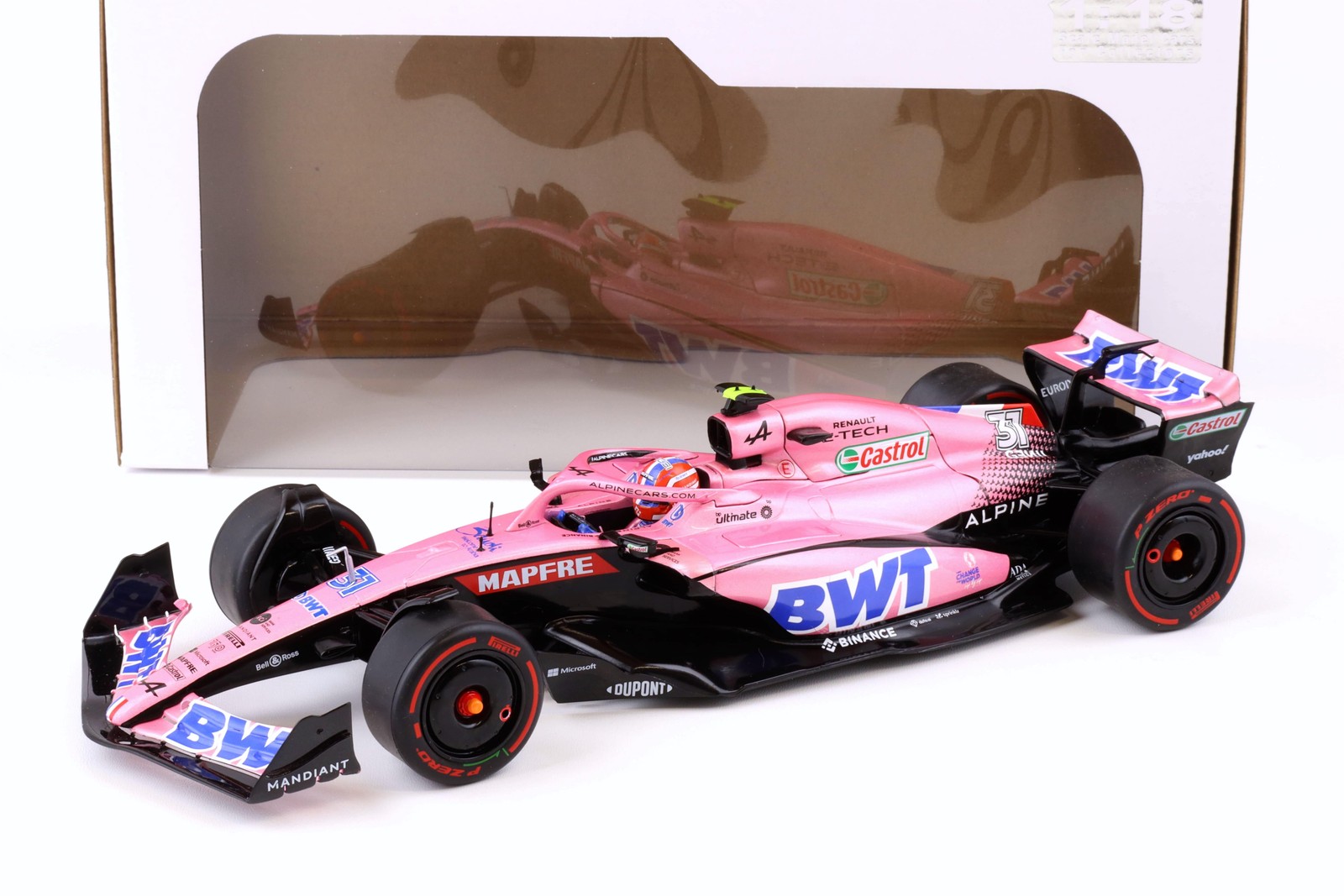 1:18 Solido Alpine A522 F1 Arabia Saoudia GP 2022 E. Ocon BWT Pink