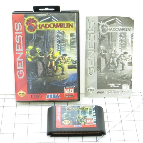 Shadowrun Sega Genesis Video Game w/ Case & Manual