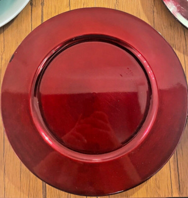 ROT Metallic Platzteller 33cm Weihnachten Hochzeit Abendessen Party Tisch 8er Set.