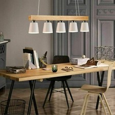 ZMHPendelleuchte LED Hängelampe holz rustikal Esstischleuchte 5 Lampen Esszimmer