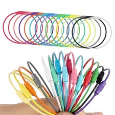 15 Pack Stainless Steel Wire Keychains Metal Luggage Tag Loops Wire Keychain ...