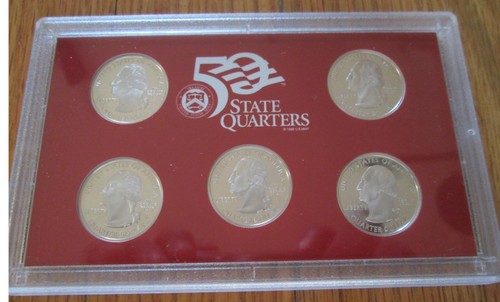 2007 Silver Quarter Proof Set U.S. Mint Box & COA 5 State Silver Quarters - Picture 3 of 3