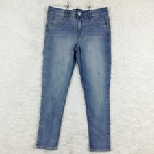 Democracy Womens Jeans Skinny "Ab"solution Blue Denim Light Wash Whiskering 6