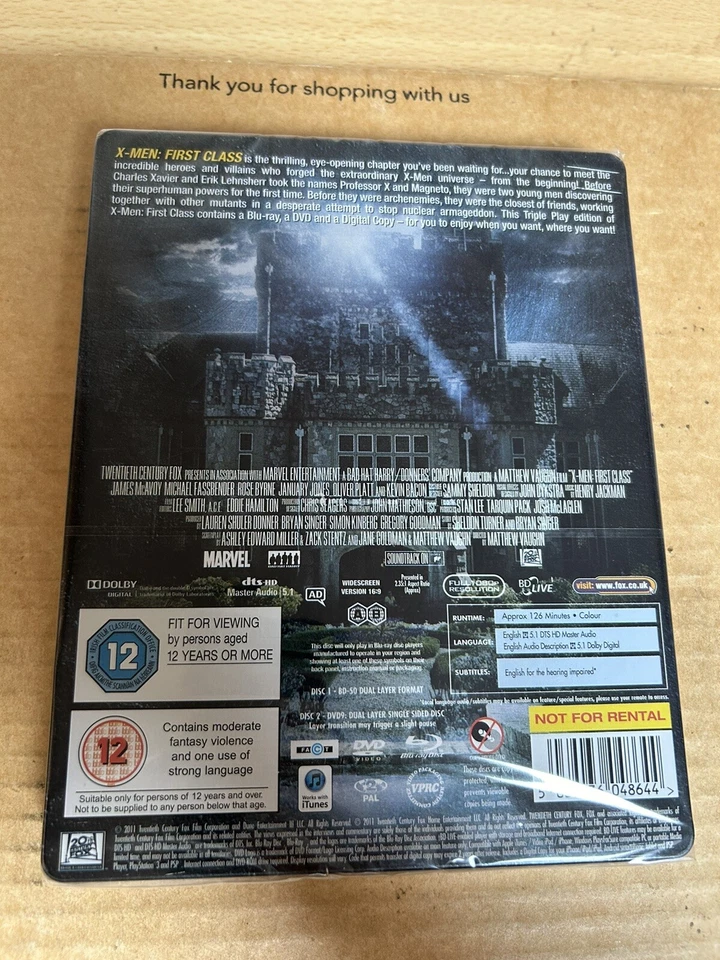 X-MEN : FIRST CLASS - Rare UK Reg Free BLU RAY STEELBOOK - NEW & SEALED - Image 2 of 4