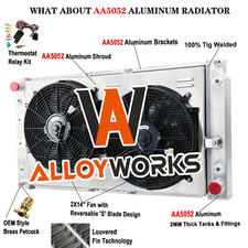 4 Row Radiator Shroud Fan For Chevy Impala Caprice Buick Roadmaster 5.7L 1994-96