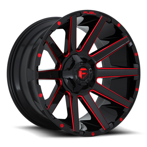 22 Red Rims 22 Inch Black Red Rim Wheel Chevy Truck Silverado Tahoe GMC Sierra ...