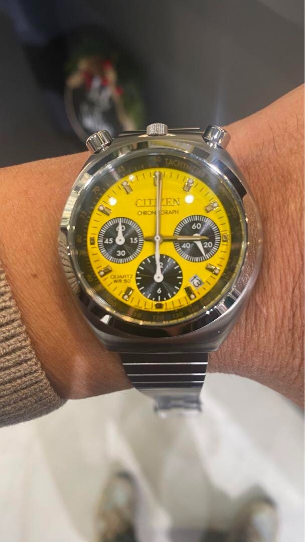 新品・未使用CITIZEN時計 ツノクロノ AN3710-51W イエロー