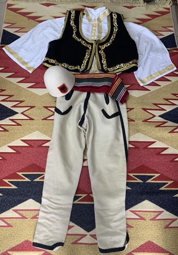 NEW ALBANIAN TRADITIONAL POPULAR FOLK COSTUME SUIT BOYS MEN-SIZE L-XL- HANDMADE