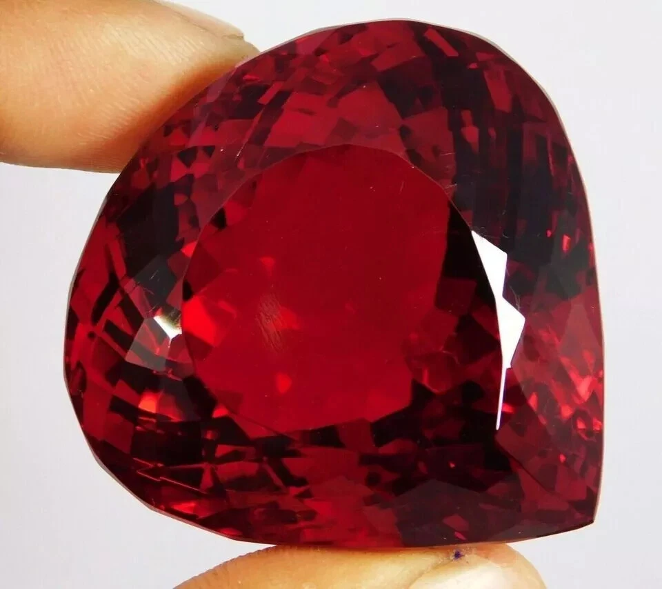 AAA+ Large Red Ruby Pear Cut 92.55 Ct. Huge Loose Gemstone Gift for Women/Her - Image 3 of 4