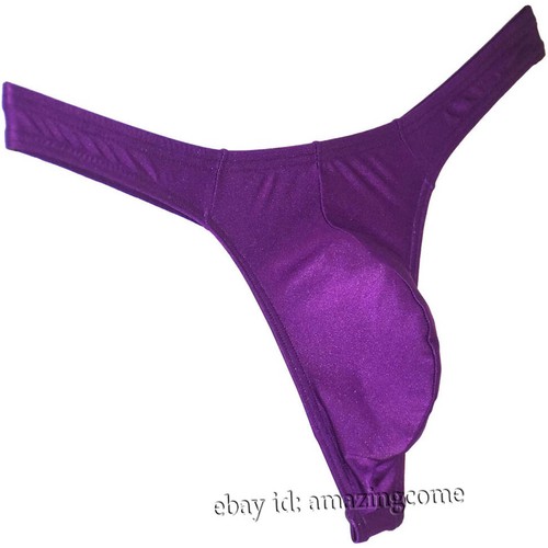 Sexy Men's Glossy Thong Underwear Stretchy Ice Silk T-back Hipster Tangas Trunks - Picture 25 of 30