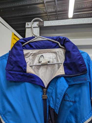 Vintage HEAD Mens Jacket Large Windbreaker Black Purple Full Zip 80s 90s Retro - Picture 9 of 15