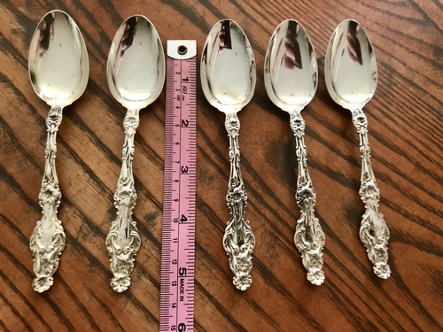 GORHAM Lily/Floral Sterling Silver Teaspoon lot of 5