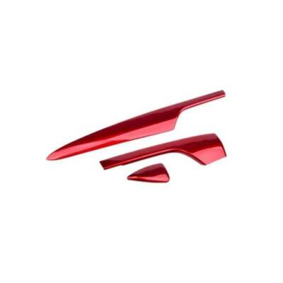 For Cadillac ATS 2013-2019 Paint Red Central Console Instrument Strip Trim 3PCS