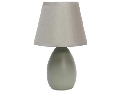 LT2009-GRY Mini Egg Oval Ceramic Table Desk Lamp, Gray - P13