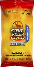 Wildlife Research 1295 Scent Killer Gold Field Wipes Odor Eliminator Wipes 24 Pa