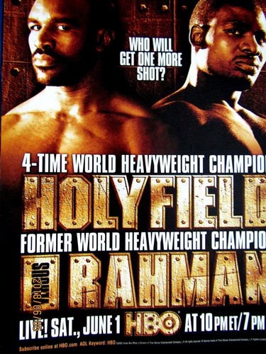Evander Holyfield 2002 HBO vs Hasim Rahman- Original Print Ad 8.5 x 11 '' - Picture 4 of 5