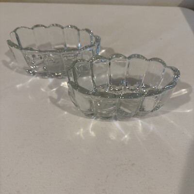 Set of 2 Vintage Princess House Crystal Utensil Spoon & Fork Rest Holders #438 