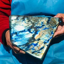 5.96LB Natural Labrador Moonstone Quartz Crystal  Form Mineral Specimen 637